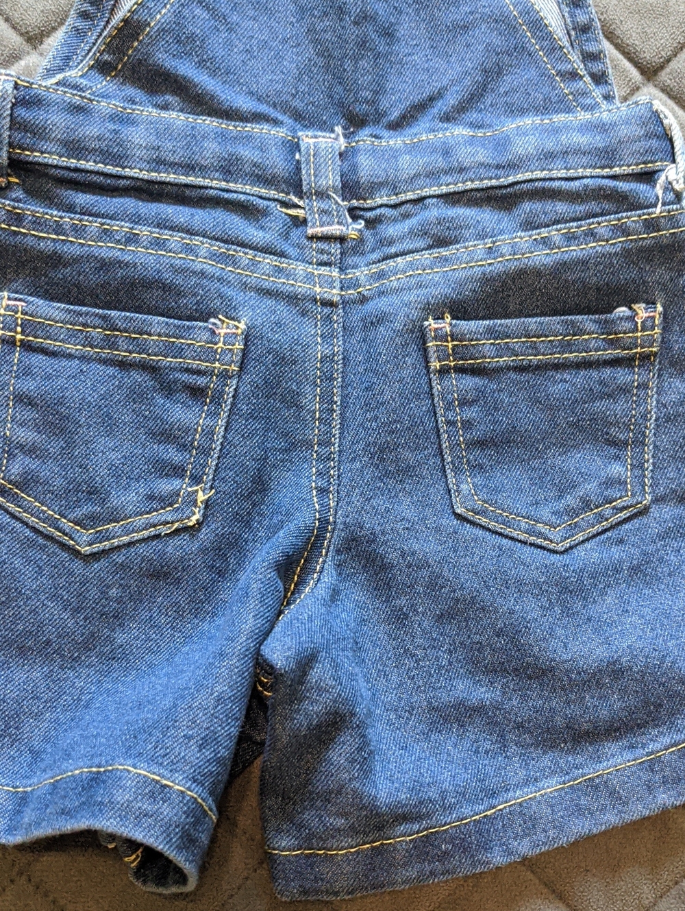 Colette Lilly Baby Girl Butterfly Sequin Denim Shortalls Overalls Size 12M - Picture 11 of 11